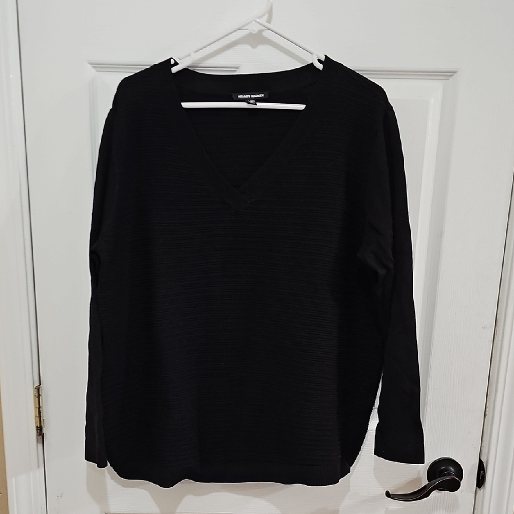 Hilary Radley Women's Classic Black V-Neck Sweater